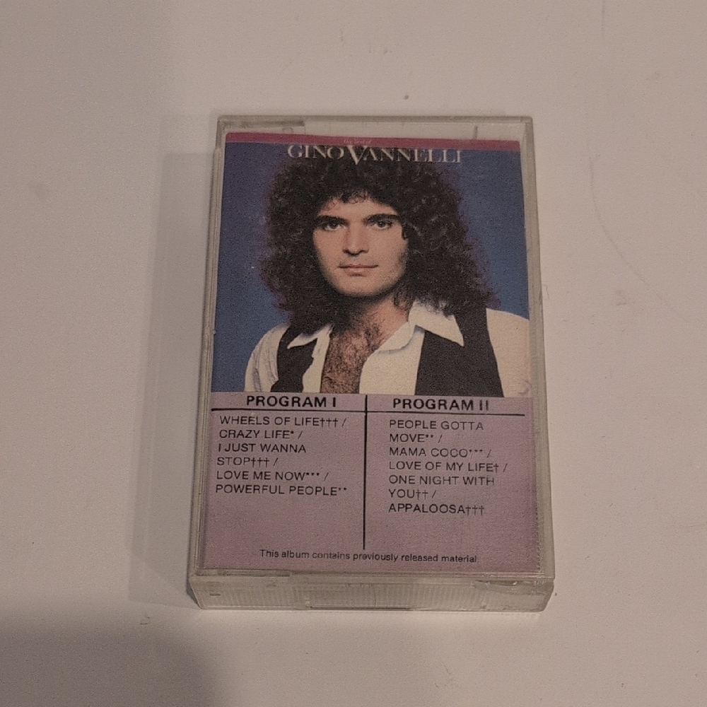 3/$20  Gino Vannelli Cassette Tape - Blue & Pink Cover